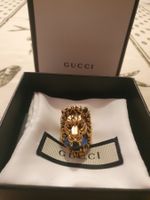 GUCCI bague LION HEAD bleue