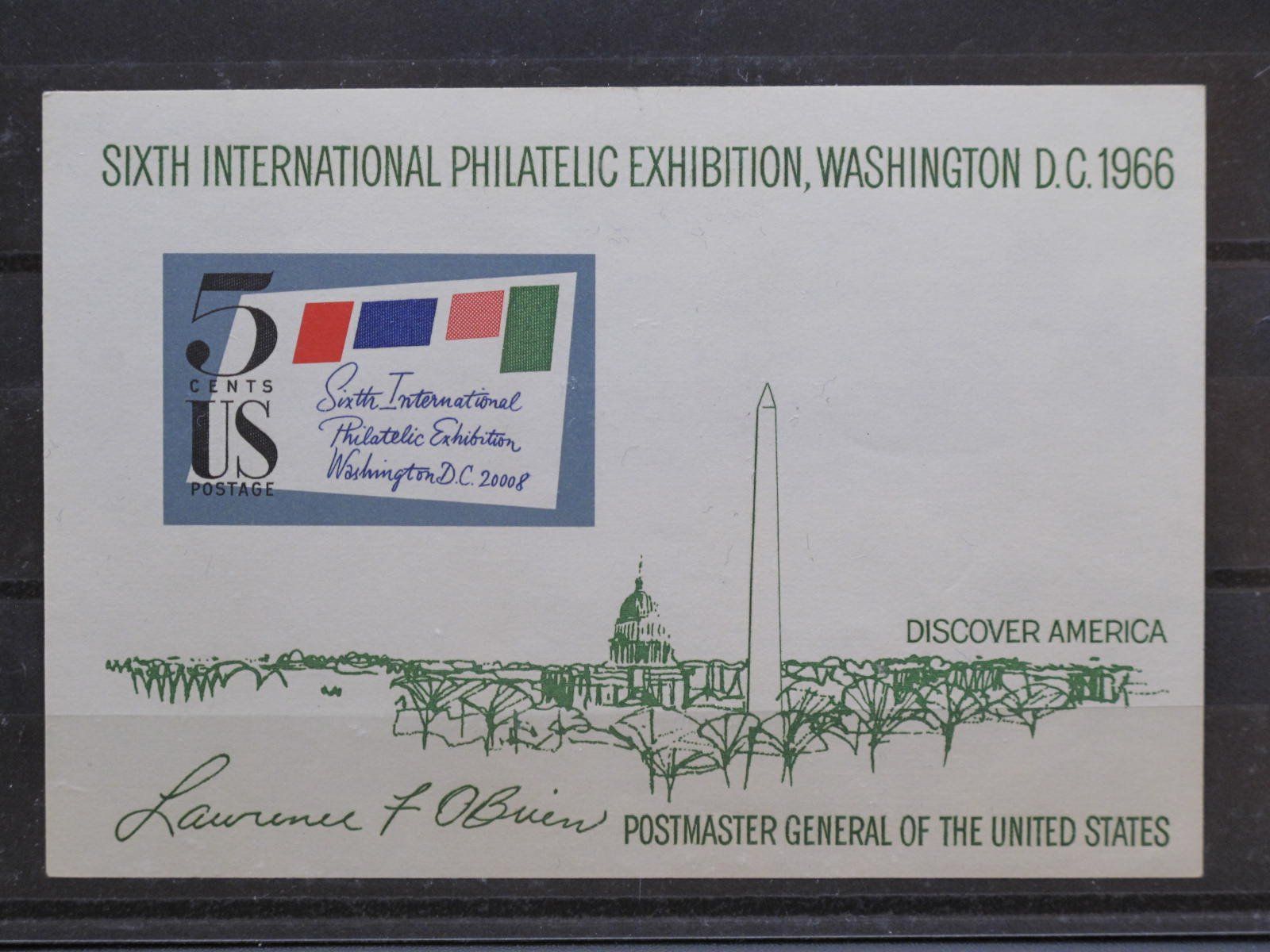 Tutti i francobolli: USA 1966 Souvenir Sheet ** – Usato da Wil SG venduto da fva01