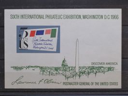 USA 1966 Souvenir Sheet **