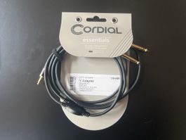 Cordial Y-Adapter Cable CFY 1.5 WPP, 1.5m, New Condition