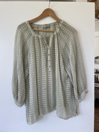 Nile Bluse, Gr. L, mintgrün/lindgrün, Federn,