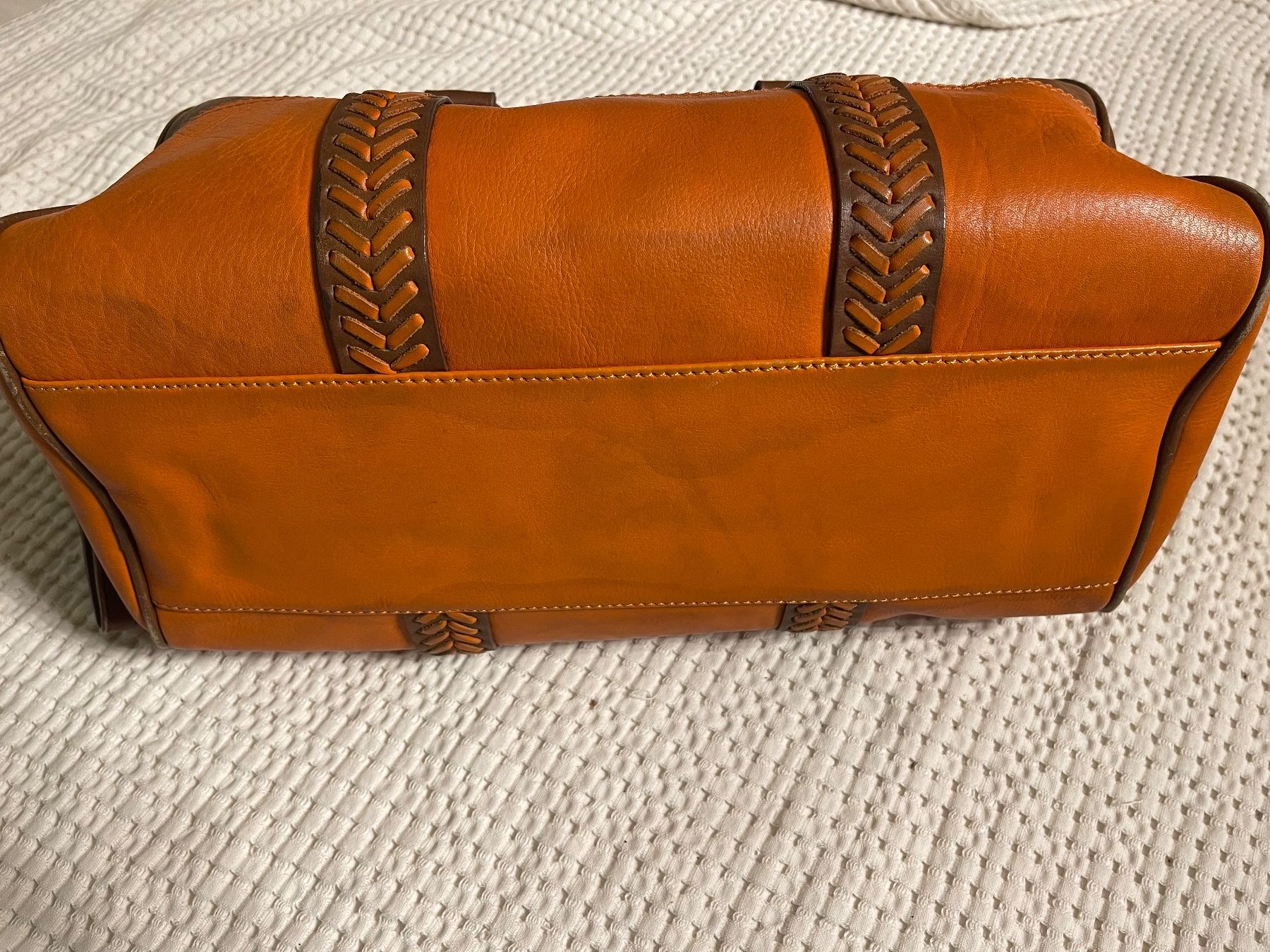 Mango Borse da donna: Mango Handtasche Leder braun orange – Usato da Niedergösgen venduto da MacWinder 1