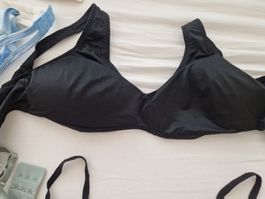 H&M Schwarzer bügelloser BH, Grösse 75B