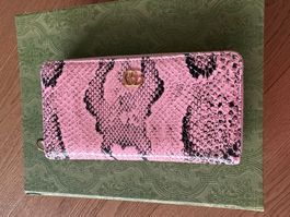 Gucci GG Marmont python zip around wallet