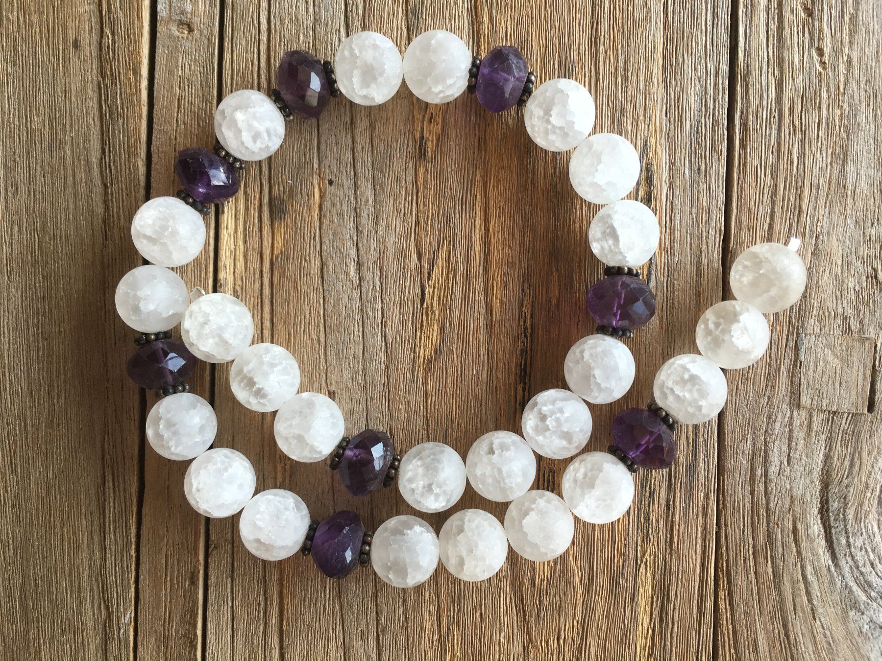 Catenine: BERGKRISTALL / AMETHYST / SILBERTEILE  LÄNGE 40cm – Nuovo e nell'imballaggio originale da Aesch ZH venduto da LiquidAktion 5
