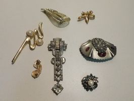 Broschen Schmuck diverse alte Broschen