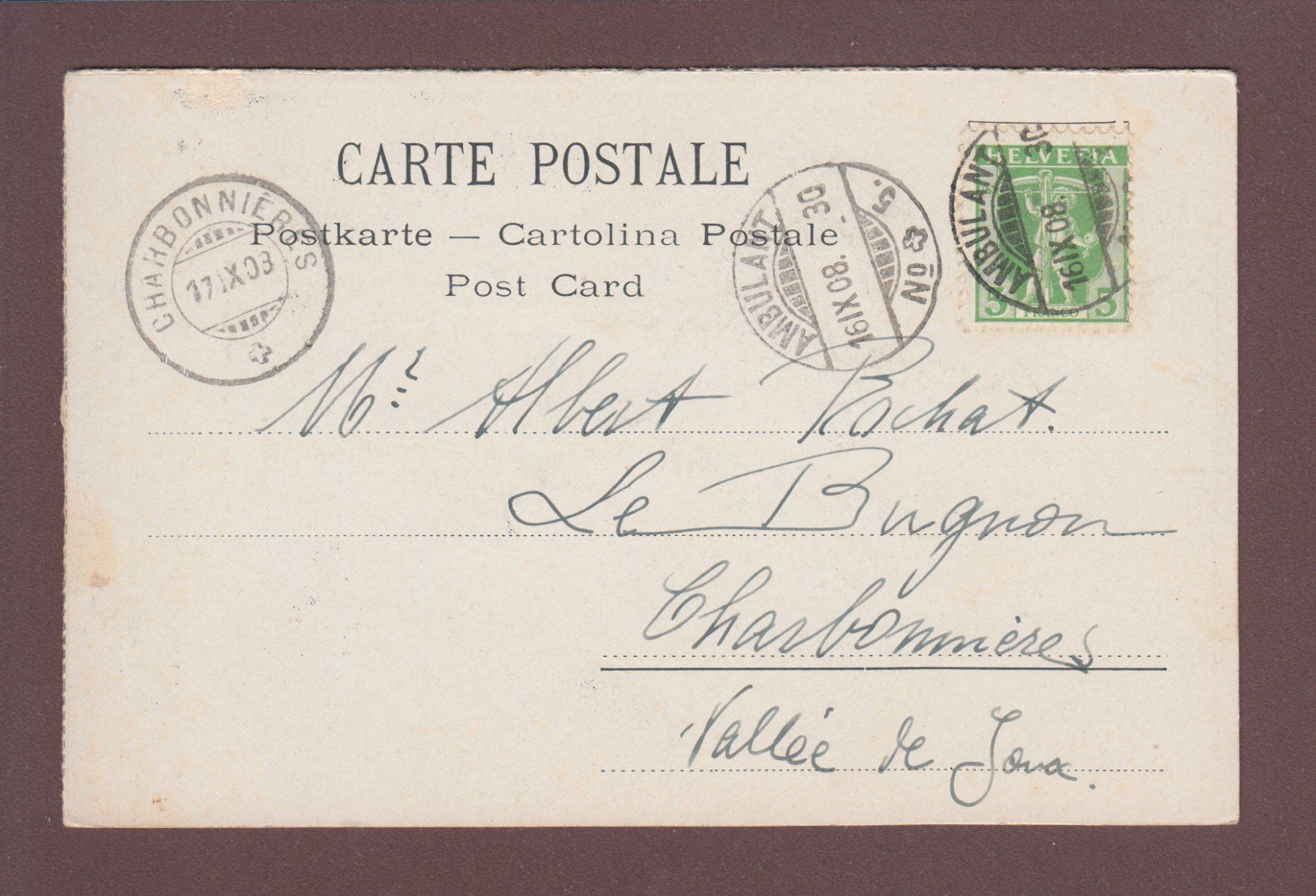 Cartoline postali: Sous-Bois au MONT PELERIN - 1908 – Usato da Pully venduto da nicecards 1