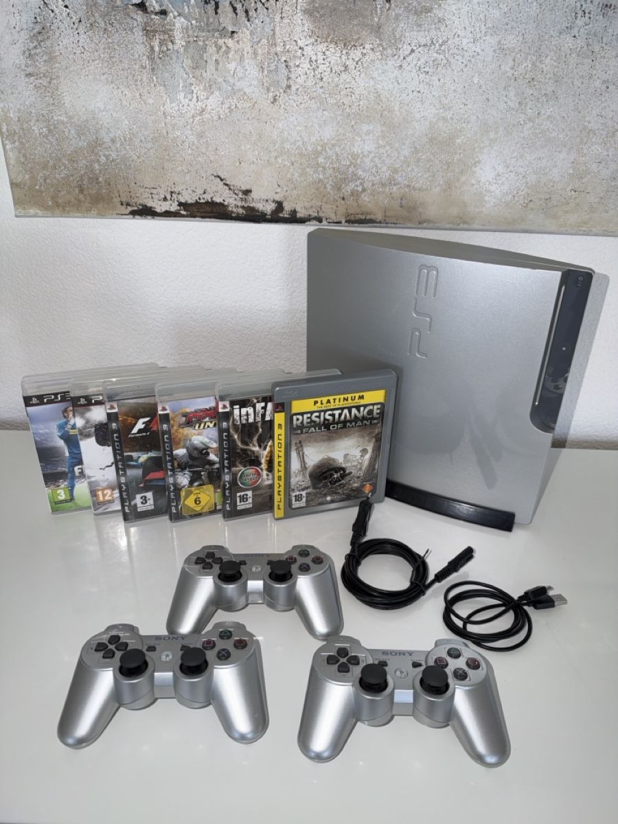 Sony Console: PS3 Slim Silber 300GB + 3 Controller + 6 Games – Usato da Kerzers venduto da -.-Jesus-.-