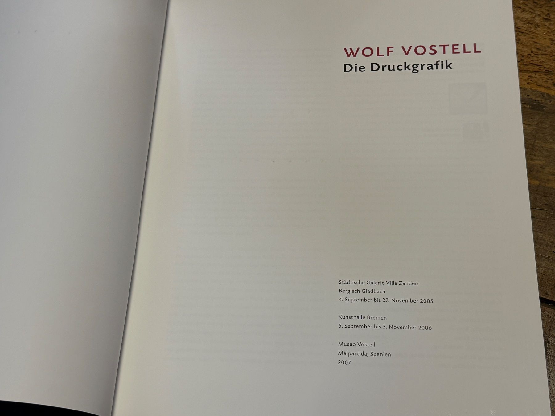 Libri: Wolf VOSTELL die Druckgraphik – Usato da Bern venduto da Jwpm66 1