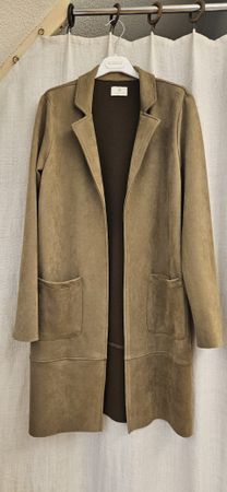 Übergangsjacke Kaffe, Wildlederoptik, Grösse S - Top Zustand