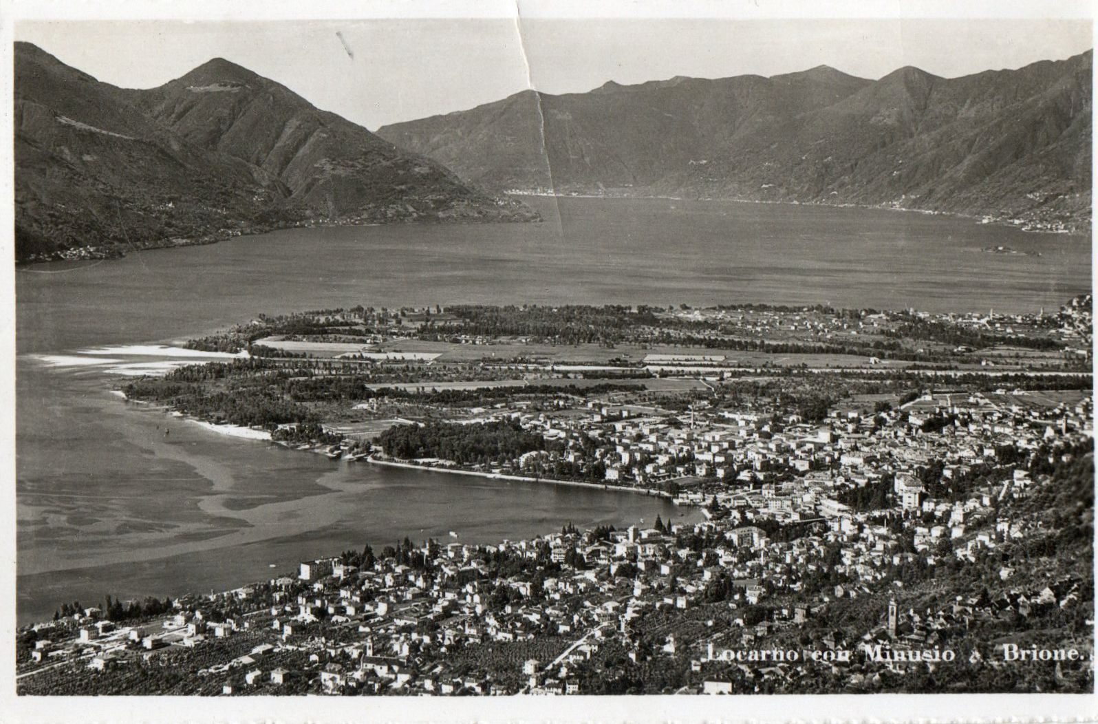 Cartoline postali: Locarno con Minusio e Brione – Usato da Melano venduto da pisonsdro