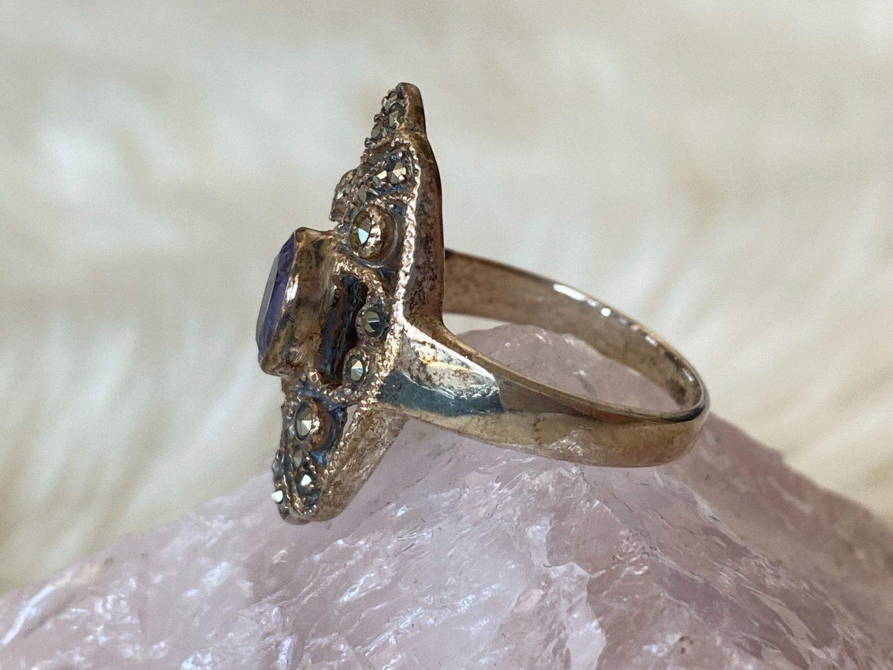 Anelli: Ring Silber 925 mit lila Stein – Usato da Istighofen venduto da Ringparadies 1