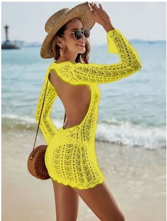 NEUES cooles Strandkleid in Grün-Gelb Gr. S - 225479