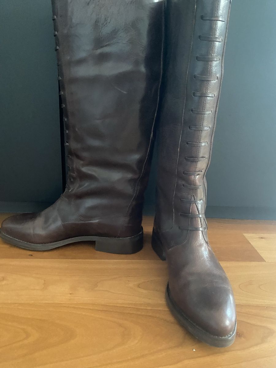 Scarpe da donna: NEUE Braune Lederstiefel, Gr. 37, NEUE – Nuovo (secondo la descrizione) da Rorschacherberg venduto da LUXUS24 1