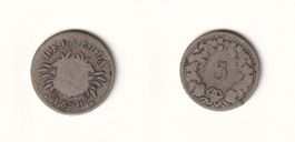 Schweiz 5 Rappen 1850 stark gebraucht - seltener 1. Jahrgang