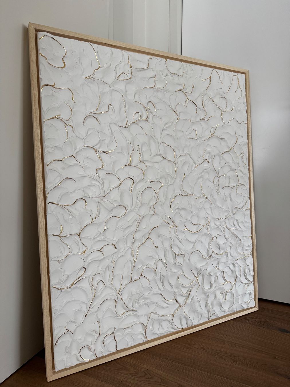 Dipinti: Gemälde 100x120 cm, weiss mit Blattgold – Nuovo e nell'imballaggio originale da Triesen venduto da atos87