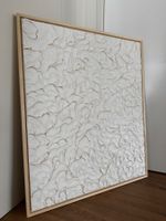 Gemälde 100x120 cm, weiss mit Blattgold