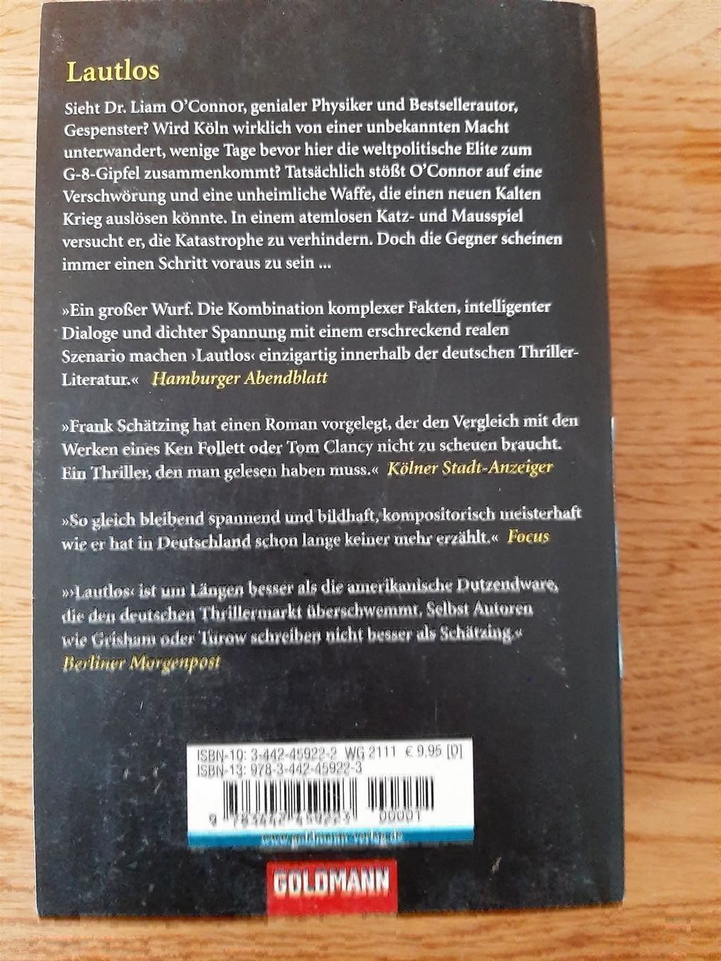 Libri: Frank Schätzing Lautlos – Usato da Affoltern am Albis venduto da Sabinezc 1