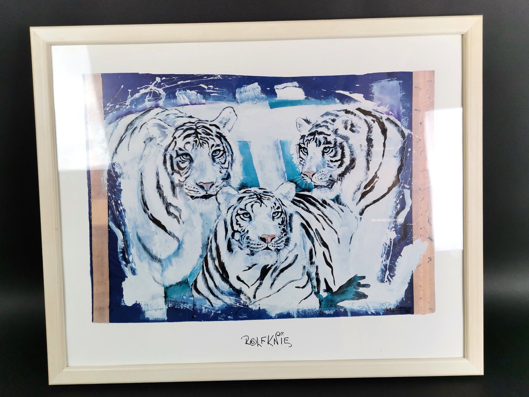 Foto & Immagini: ROLF KNIE - "3 weisse Tiger" Kunstdruck – Usato da Schaffhausen venduto da Restwert_SH