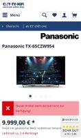 Zum verkauf steht ein Panasonic TX- 65CZW954 Curved- Tv