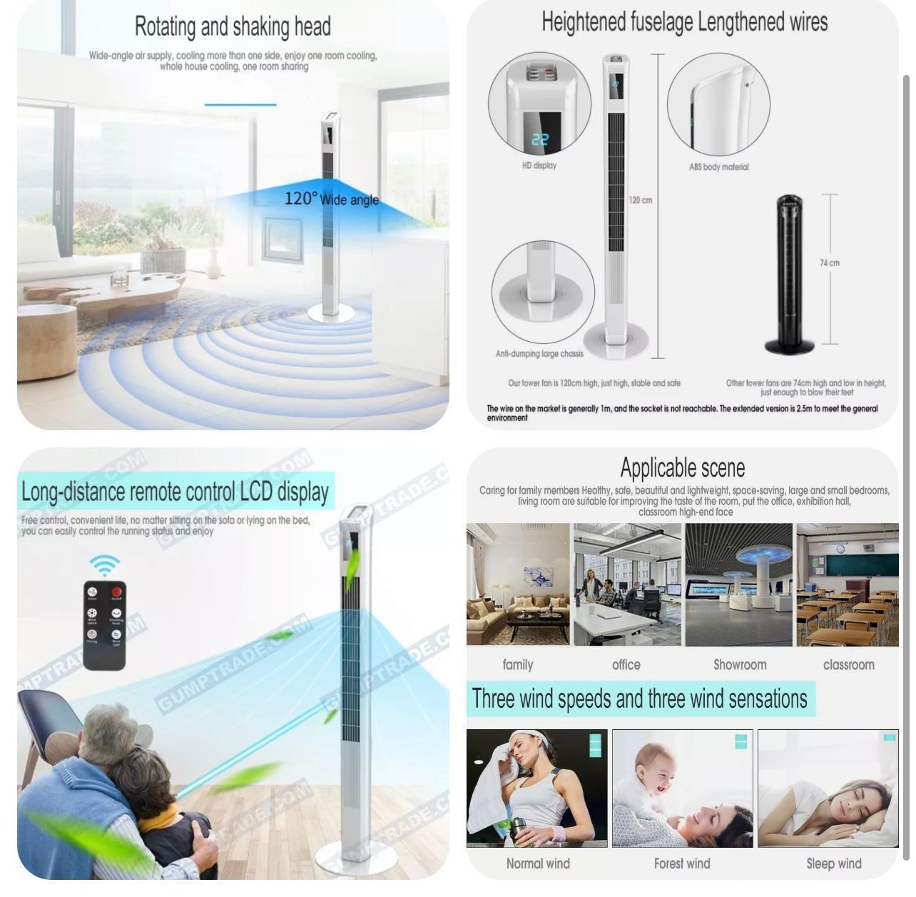 Ventilatori: + 120cm Turmventilator mit Fernbedienung Ventilator Timer Sä – Nuovo e nell'imballaggio originale da Amriswil venduto da JaJa-Express 2