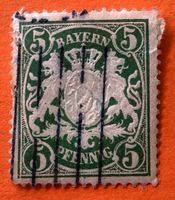 Briefmarken aus Bayern Wappenschild gestempelt 