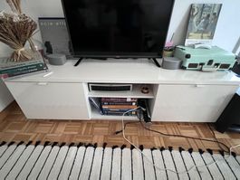 TV-Möbel weiss mit 2 Schubladen und offenes Fach