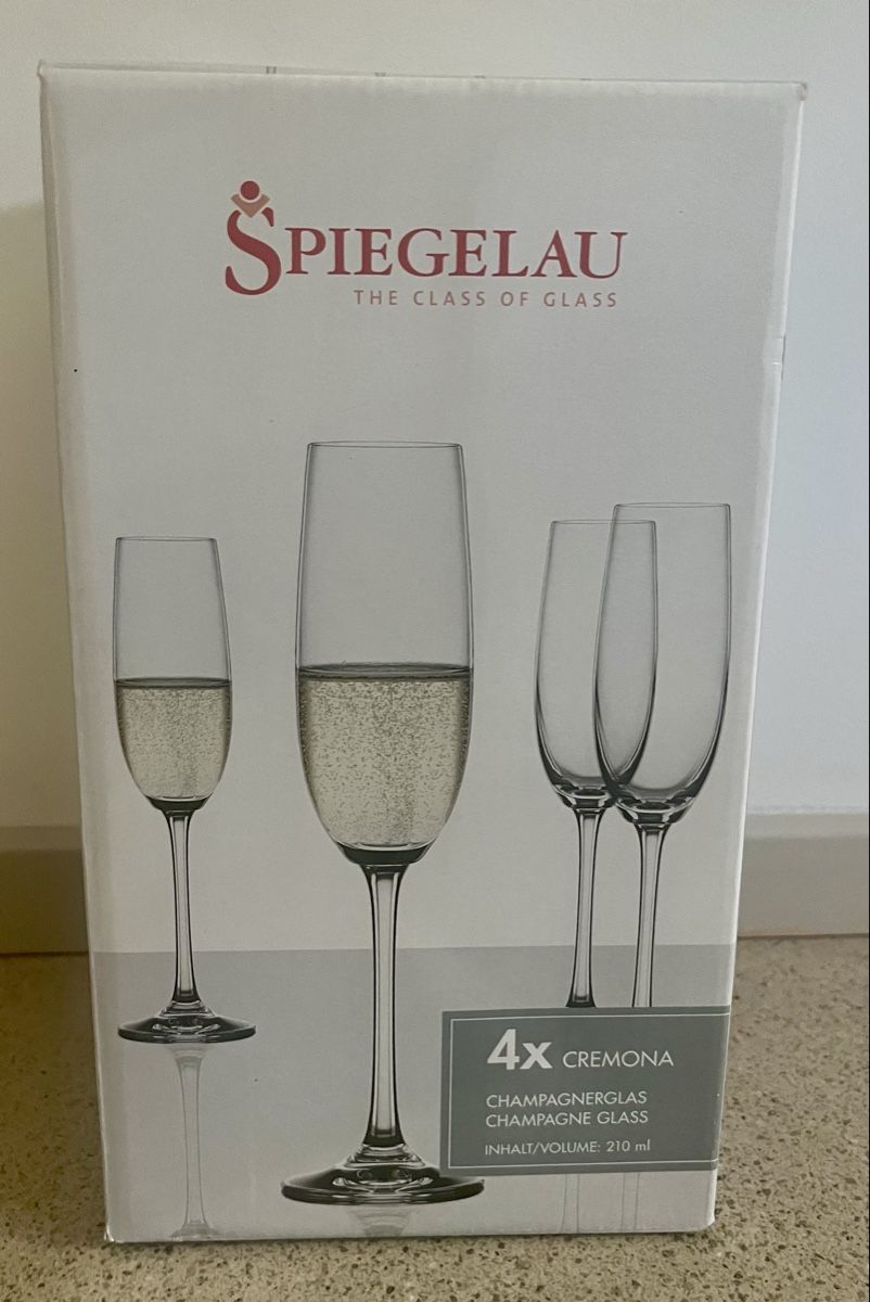Gläser: Spiegelau Cremona Champagnerglas 4x – Neu und originalverpackt aus Zürich von Jaskam