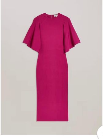 Ted Baker Pinkes Strickkleid mit Trompetenärmeln - Grösse 42