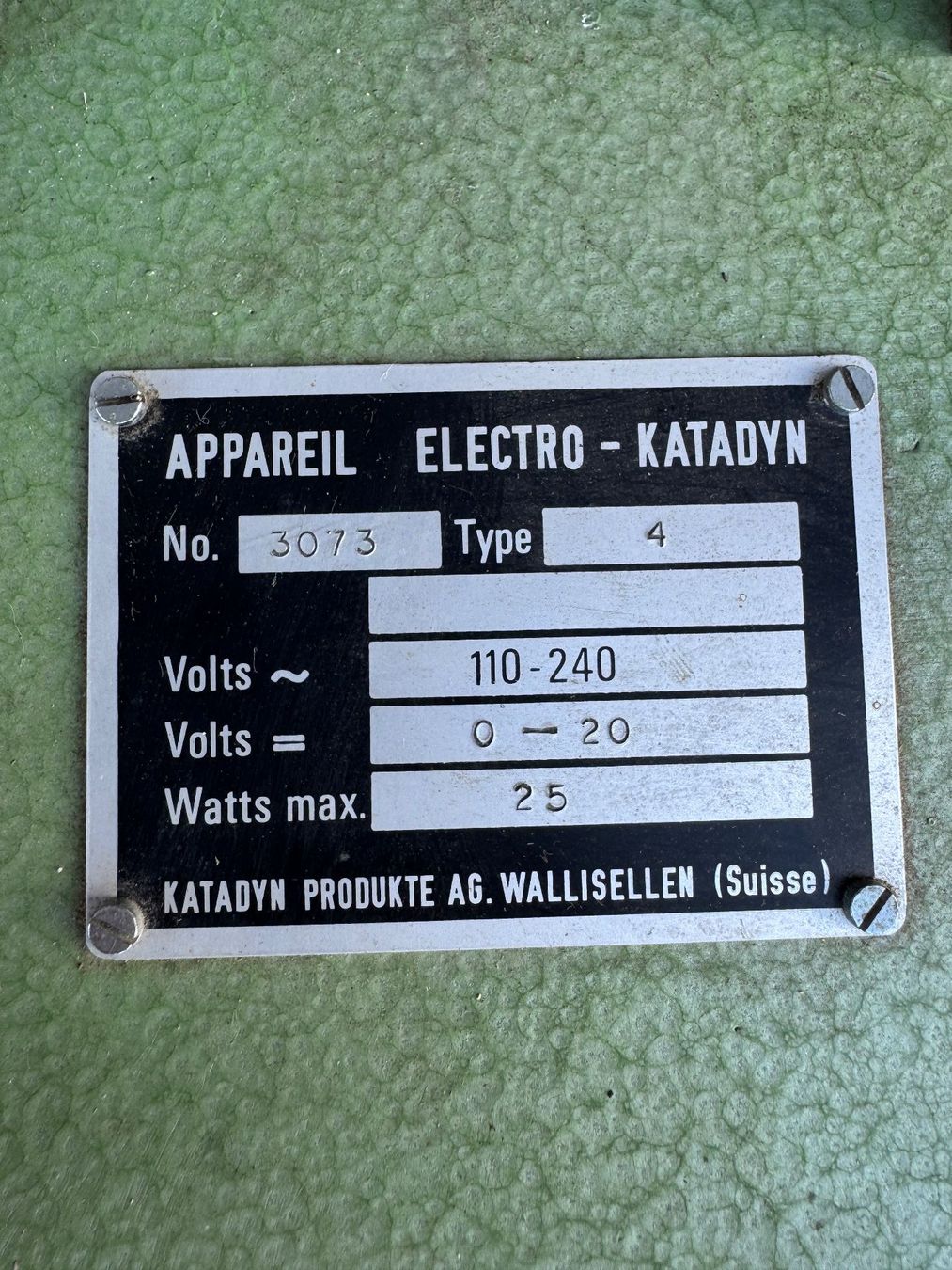 Tous les outils: Elektro-Apparat Katadyn – D'occasion à Sachseln par BONATI01 3