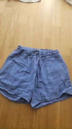 short gaz de coton bleu XS