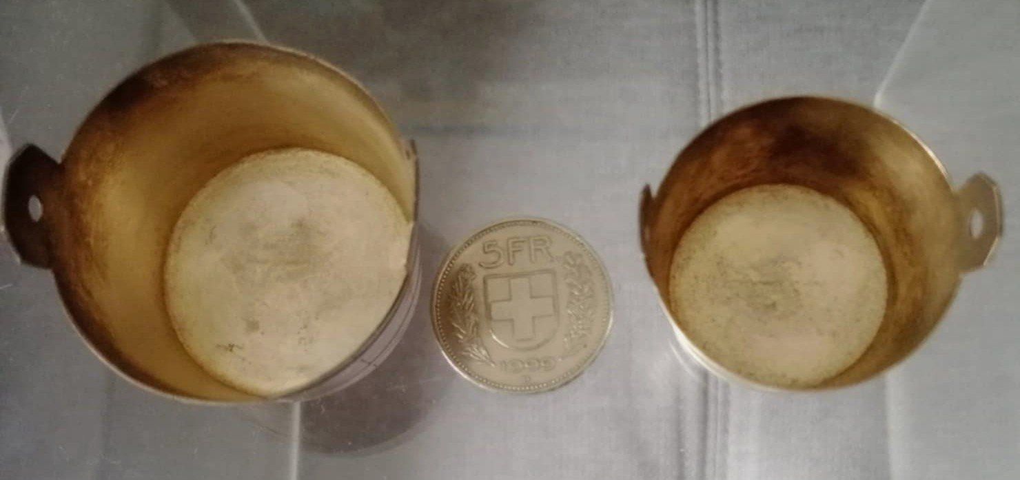 Sonstiges Geschirr: Chocolat Suchard - 2 x pot metal / Vintage – Gebraucht aus Le Locle von borgespatricia 5