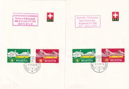 Schweiz 1953: Nr. 314-315 Automobilpostbüro auf PTT-Bögli