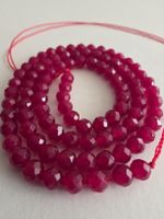 Chalcedon facettiert Rubinrot 4mm  Strang