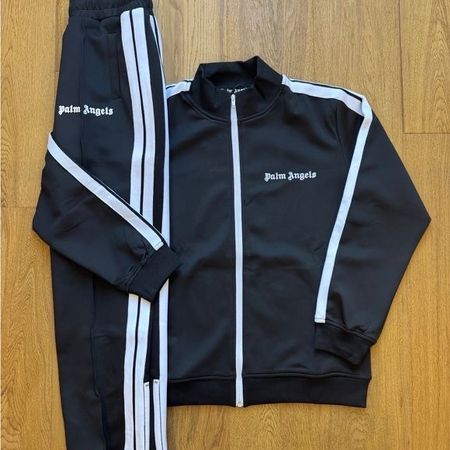 Palm Angels Tuta XL Nero con Strisce Bianche Nuovo