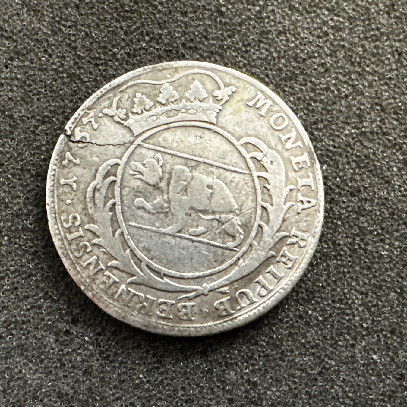 Tutti le monete: 1/4 Taler Silber Kanton Bern 1757 – Usato da Reitnau venduto da tb-muenzen 1