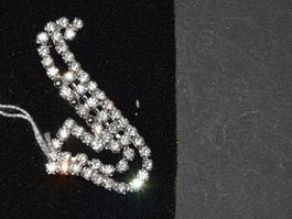 Strass Brosche Saxofon Silber