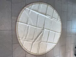 Runde Tischdecke 155cm mit Bordure beige