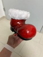 Weihnachtsstiefel rot mit Kunstfellkragen