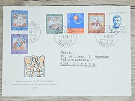 CL02 Enveloppe + Timbre Suisse 1966