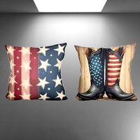 🇺🇸✨2er Set Kissenhüllen – Patriotische US-Flagge Style ✨