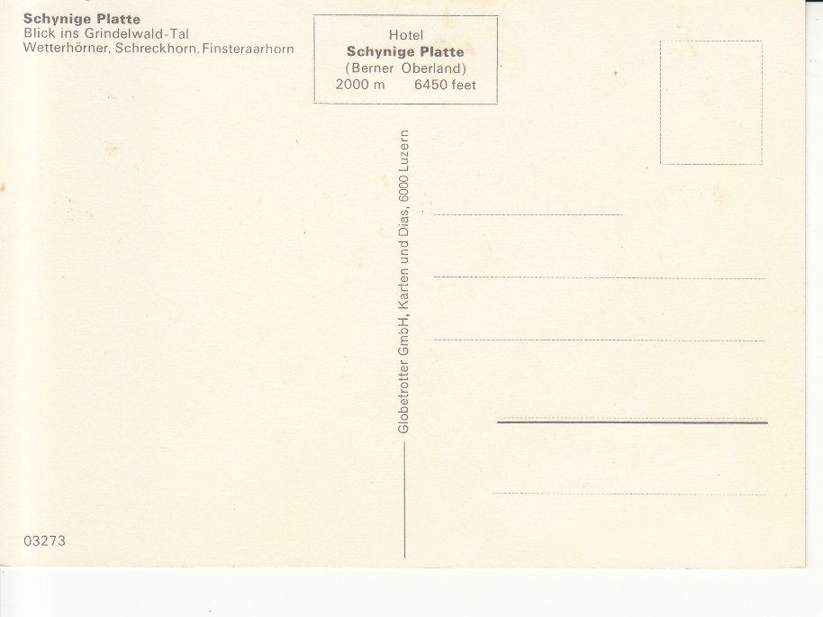 Cartoline postali: Schynige Platte ca. 1970 – Usato da Bürglen TG venduto da StampGraf 1