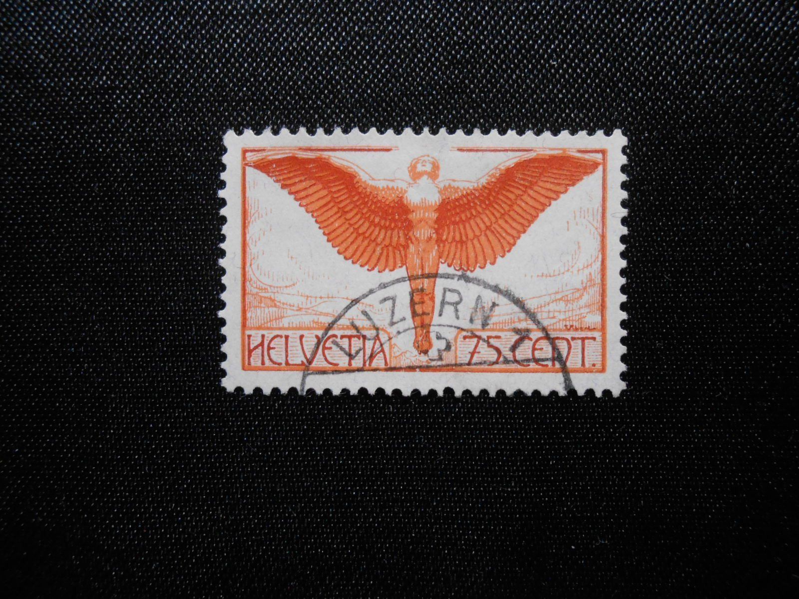 Alle Briefmarken: CH  Z 11  75C  Flugpost   1924   CHF 120 – Gebraucht aus Hallwil von pkaiser44 1
