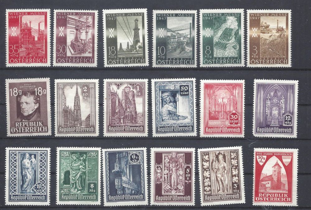 Tutti i francobolli: ÖSTERREICH    * 1946-47 – Nuovo (secondo la descrizione) da Les Valettes venduto da Nuba1