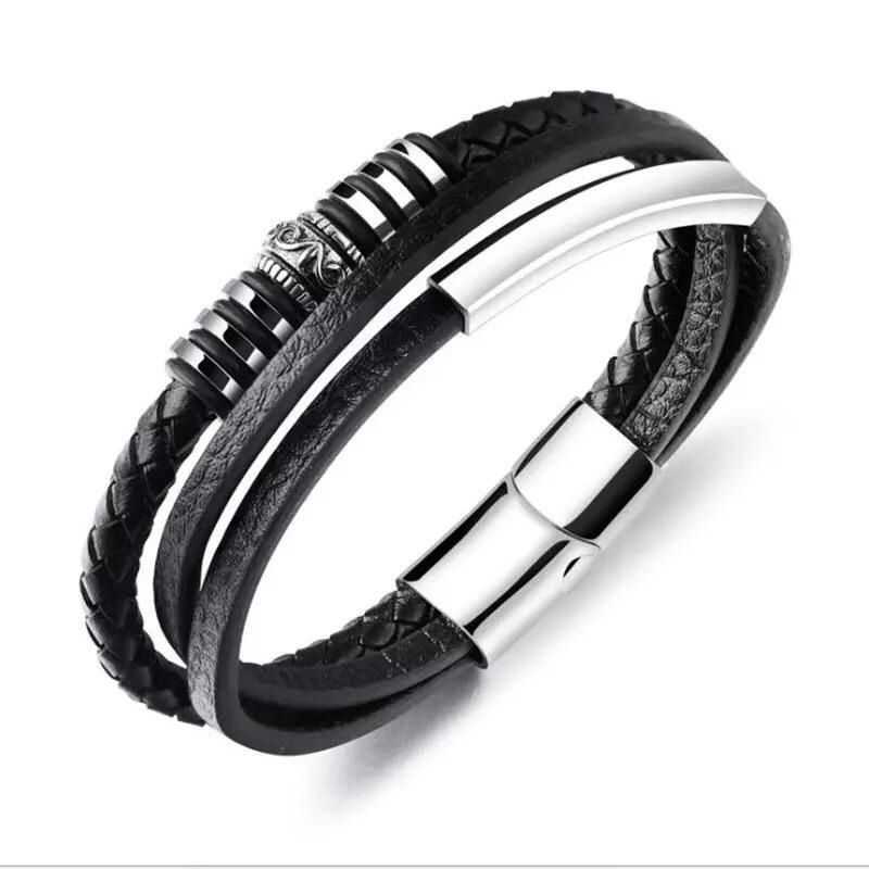 Bracciali & Braccialetti: ARMBAND HERREN LEDER EDELSTAHL – Nuovo (secondo la descrizione) da Neuhaus venduto da lucadominik 1