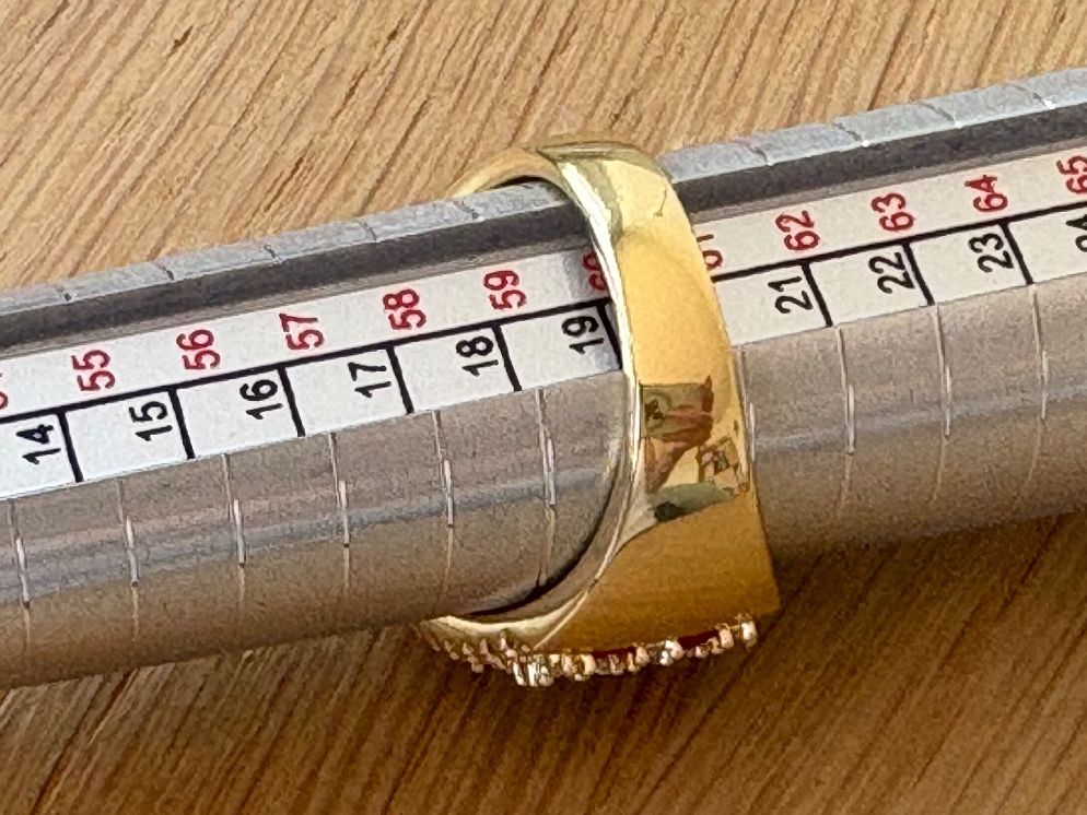 Anelli: Luxus Elegante Gr.19/9 Ring Farbe: Gold/rot – Nuovo (secondo la descrizione) da Biel-Bienne venduto da Roserosse13 8