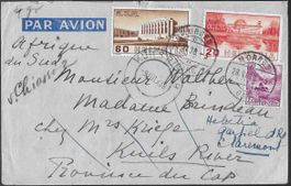 1938 Luftpost MORGES n. KUILS - RIVER Süd-Afrika Top ab 1.-