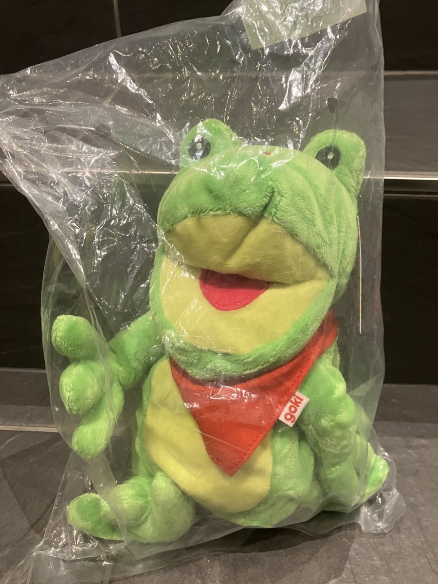 Bambole: Handpuppe Frosch – Nuovo e nell'imballaggio originale da Röschenz venduto da RS4147