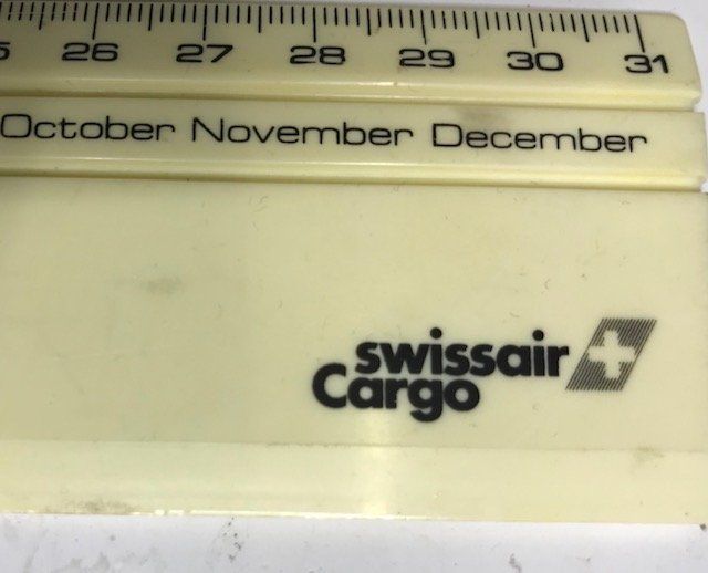 Altro in Scrittura & Disegno: Lineal mit Datum von swissair Cargo – Usato da Zürich venduto da gigimai67 2