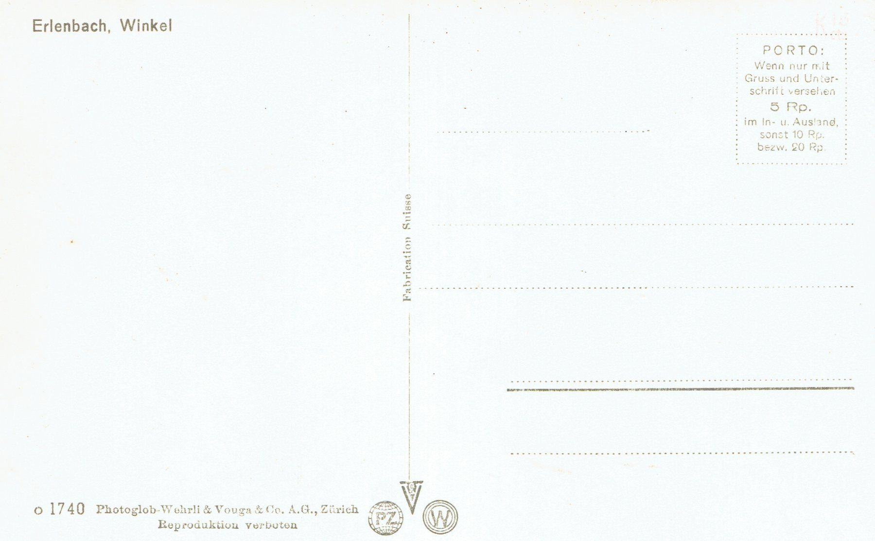 Cartoline postali: Erlenbach ZH, um 1950, mit Auto – Usato da Otelfingen venduto da Schmitte9 1